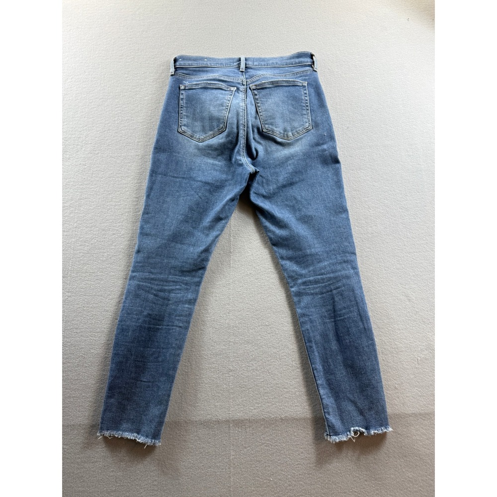 LOFT The Skinny Jeans Women 6/28 Blue High Rise Button Fly Raw Hem 29x25 - Picture 9 of 9